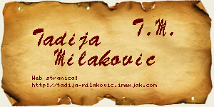 Tadija Milaković vizit kartica